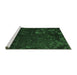 Sideview of Machine Washable Persian Emerald Green Bohemian Area Rugs, wshabs1362emgrn