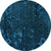 Round Persian Turquoise Bohemian Rug, abs1362turq