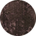 Round Persian Brown Bohemian Rug, abs1362brn