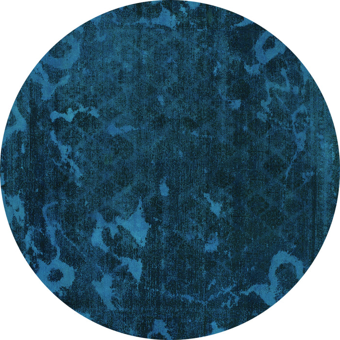 Round Machine Washable Persian Turquoise Bohemian Area Rugs, wshabs1362turq