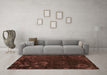 Machine Washable Persian Orange Bohemian Area Rugs in a Living Room, wshabs1362org