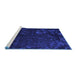 Sideview of Machine Washable Persian Blue Bohemian Rug, wshabs1362blu