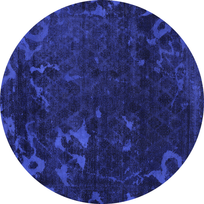 Round Persian Blue Bohemian Rug, abs1362blu