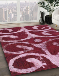 Abstract Pale Violet Red Pink Modern Rug, abs1363