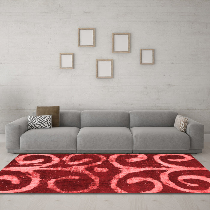 Modern Red Washable Rugs