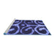 Sideview of Machine Washable Abstract Blue Modern Rug, wshabs1363blu