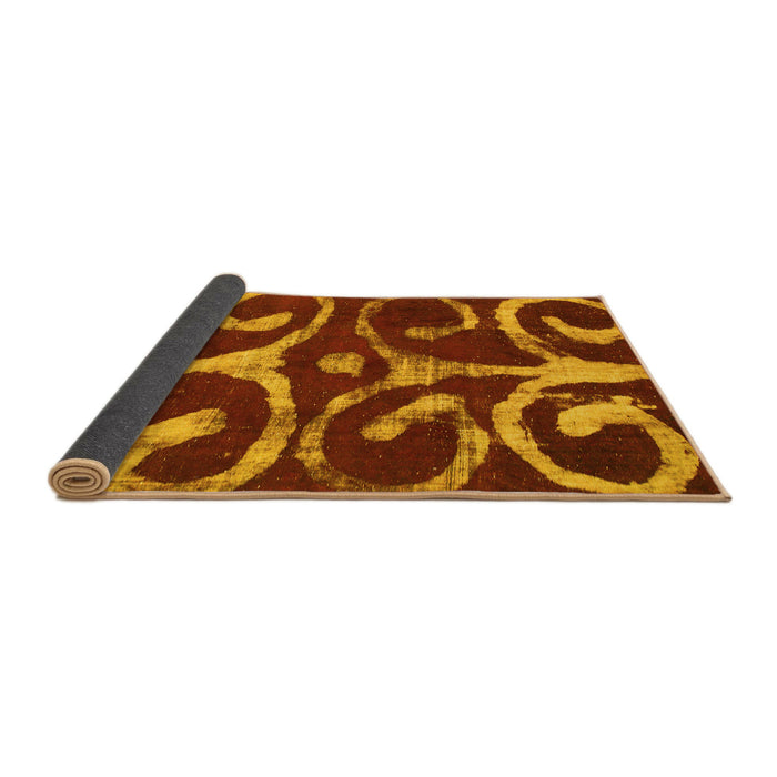 Sideview of Abstract Yellow Modern Rug, abs1363yw