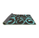 Sideview of Abstract Turquoise Modern Rug, abs1363turq