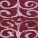 Square Machine Washable Abstract Pale Violet Red Pink Rug, wshabs1363