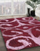 Abstract Pale Violet Red Pink Modern Rug in Family Room, abs1363