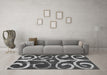 Machine Washable Abstract Gray Modern Rug in a Living Room,, wshabs1363gry