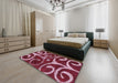Machine Washable Abstract Pale Violet Red Pink Rug in a Bedroom, wshabs1363