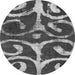 Round Abstract Gray Modern Rug, abs1363gry