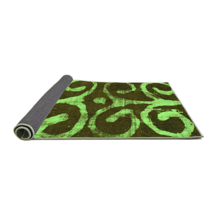 Sideview of Abstract Green Modern Rug, abs1363grn