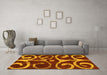 Machine Washable Abstract Yellow Modern Rug in a Living Room, wshabs1363yw