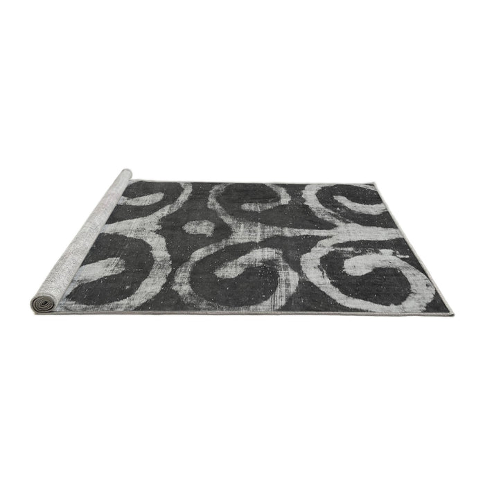 Sideview of Machine Washable Abstract Gray Modern Rug, wshabs1363gry