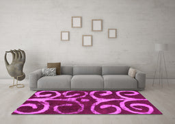 Machine Washable Abstract Pink Modern Rug in a Living Room, wshabs1363pnk