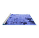 Sideview of Machine Washable Abstract Blue Modern Rug, wshabs1364blu