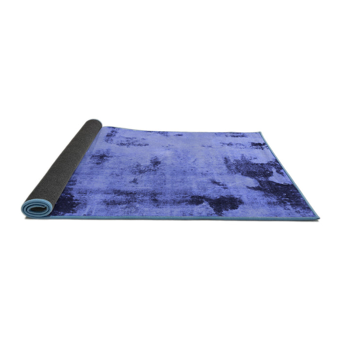 Sideview of Abstract Blue Modern Rug, abs1364blu
