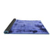 Sideview of Abstract Blue Modern Rug, abs1364blu