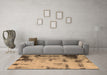 Machine Washable Abstract Brown Modern Rug in a Living Room,, wshabs1364brn