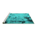 Sideview of Machine Washable Abstract Turquoise Modern Area Rugs, wshabs1364turq