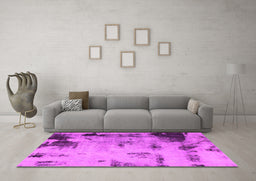 Machine Washable Abstract Pink Modern Rug in a Living Room, wshabs1364pnk