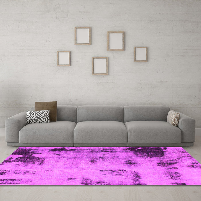 Machine Washable Abstract Pink Modern Rug in a Living Room, wshabs1364pnk