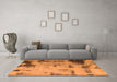 Machine Washable Abstract Orange Modern Area Rugs in a Living Room, wshabs1364org