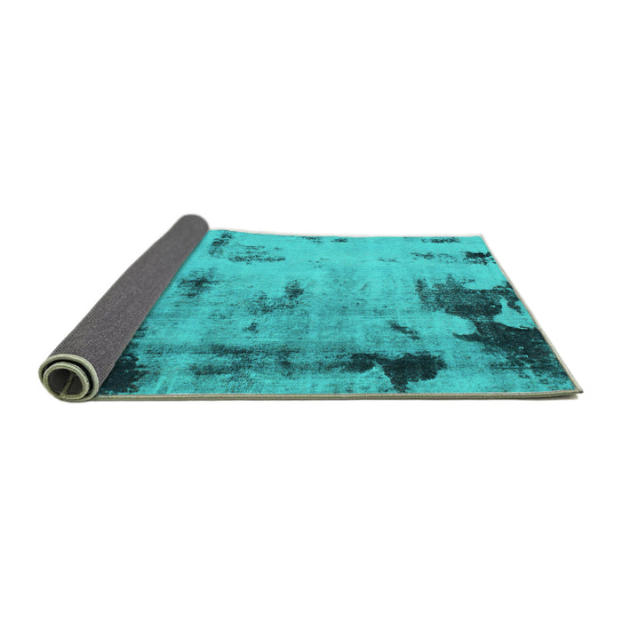 Sideview of Abstract Turquoise Modern Rug, abs1364turq