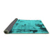 Sideview of Abstract Turquoise Modern Rug, abs1364turq