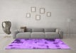 Machine Washable Abstract Purple Modern Area Rugs in a Living Room, wshabs1364pur