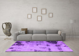 Machine Washable Abstract Purple Modern Area Rugs in a Living Room, wshabs1364pur