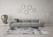 Machine Washable Abstract Gray Modern Rug in a Living Room,, wshabs1364gry