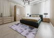 Abstract Purple Modern Rug in a Bedroom, abs1364