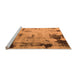 Sideview of Machine Washable Abstract Orange Modern Area Rugs, wshabs1364org