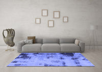 Machine Washable Abstract Blue Modern Rug, wshabs1364blu