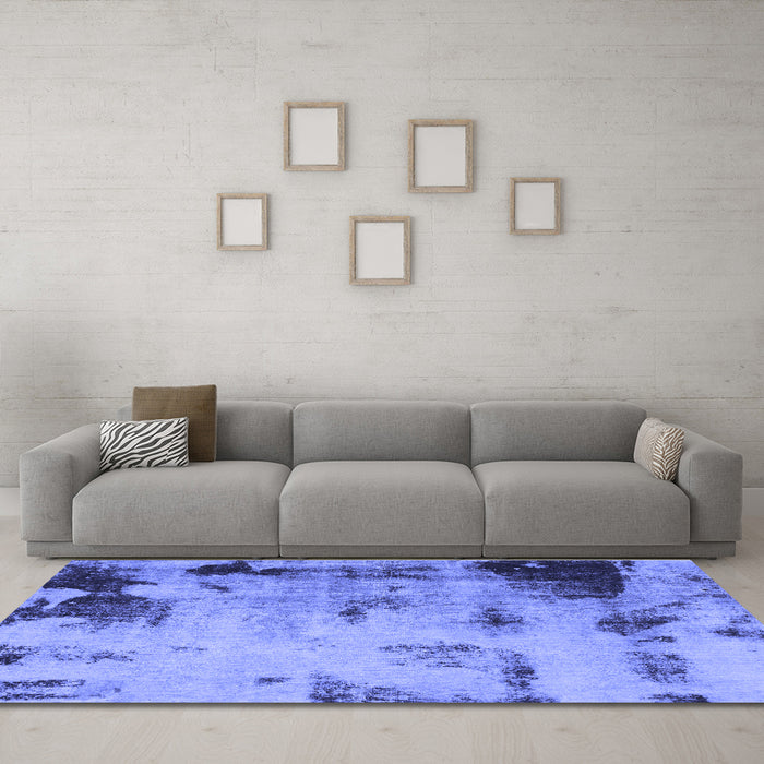 Machine Washable Abstract Blue Modern Rug in a Living Room, wshabs1364blu