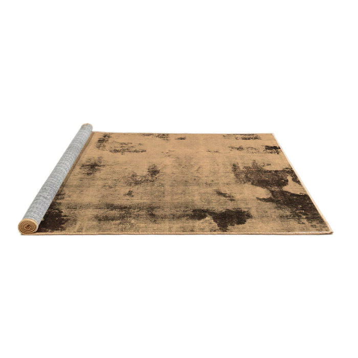 Sideview of Machine Washable Abstract Brown Modern Rug, wshabs1364brn