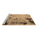 Sideview of Machine Washable Abstract Brown Modern Rug, wshabs1364brn