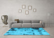 Machine Washable Abstract Light Blue Modern Rug in a Living Room, wshabs1364lblu