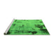 Sideview of Machine Washable Abstract Green Modern Area Rugs, wshabs1364grn