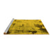 Sideview of Machine Washable Abstract Yellow Modern Rug, wshabs1364yw