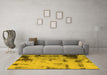 Machine Washable Abstract Yellow Modern Rug in a Living Room, wshabs1364yw