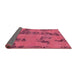 Sideview of Abstract Violet Red Pink Oriental Rug, abs1365