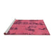 Sideview of Machine Washable Abstract Violet Red Pink Rug, wshabs1365