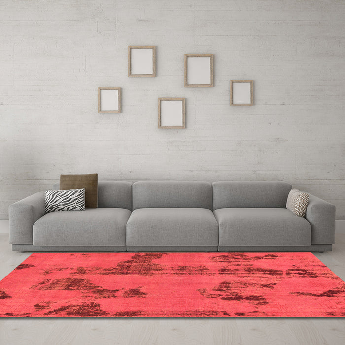 Machine Washable Oriental Orange Traditional Area Rugs in a Living Room, wshabs1365org