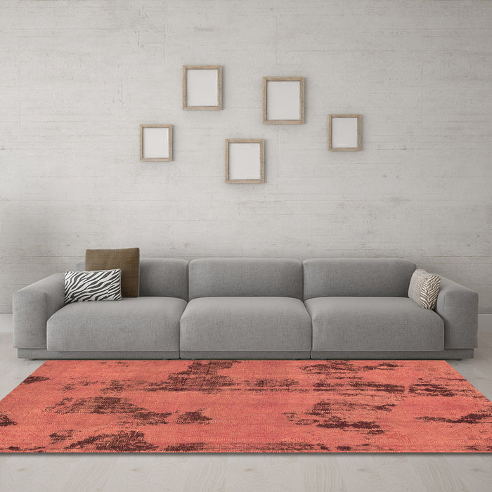 Machine Washable Oriental Brown Traditional Rug in a Living Room,, wshabs1365brn