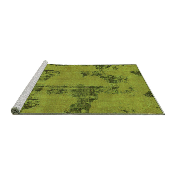 Sideview of Machine Washable Oriental Green Traditional Area Rugs, wshabs1365grn