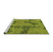 Sideview of Machine Washable Oriental Green Traditional Area Rugs, wshabs1365grn